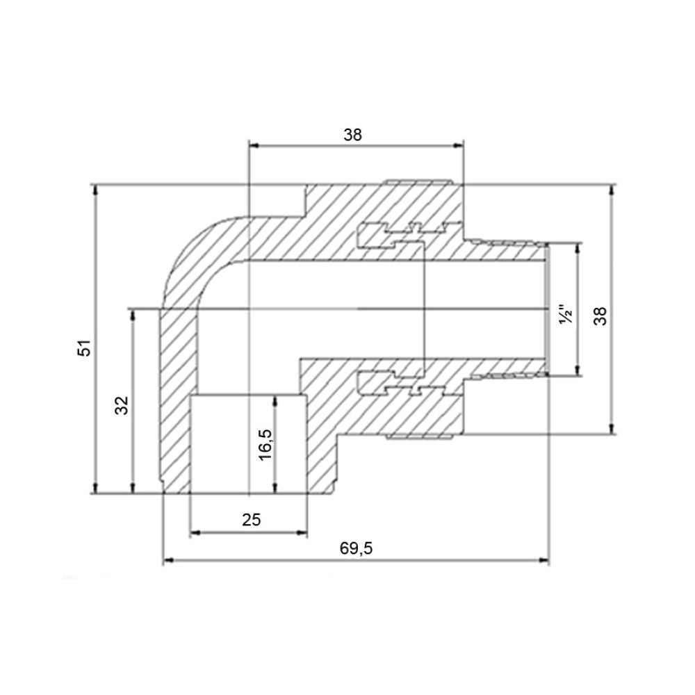 Кутик PPR Blue Ocean 25х1/2", 90° НР Київ - фото 2