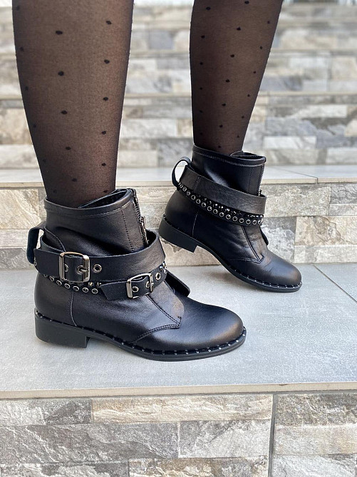 SOTHBY'S Черевики жіночі Sothby's чорні натуральна шкіра висота 13см (Б-5502/2) Коломия - фото 2