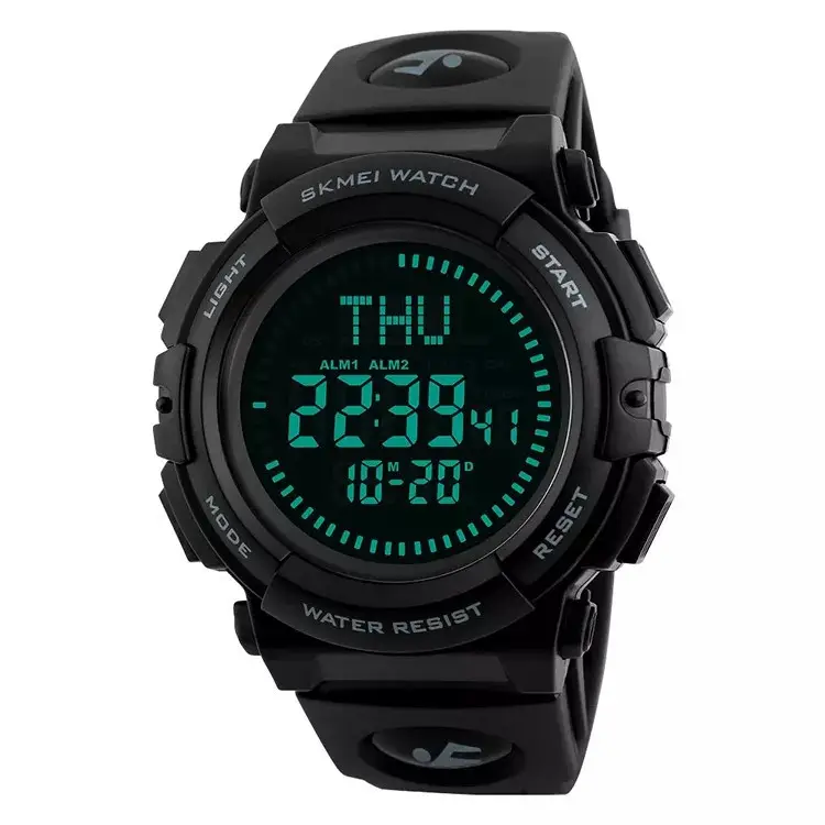 Часы мужские спортивные с компасом Skmei 1290 (Черные) Винница - изображение 6