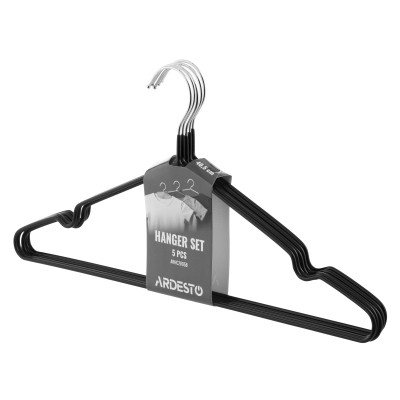 Плічка Ardesto Металеві з ПВХ покриттям Чорні 40.5 см 5 шт. (ARHC2805B) Вінниця - фото 2