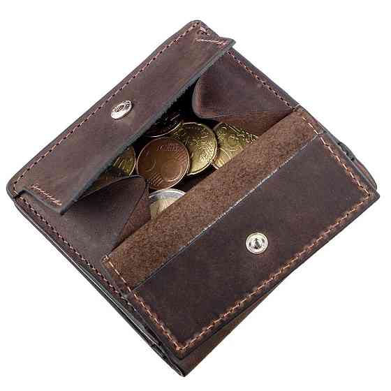 Стильное портмоне унисекс с накладной монетницей GRANDE PELLE 11223 Коричневое Киев
