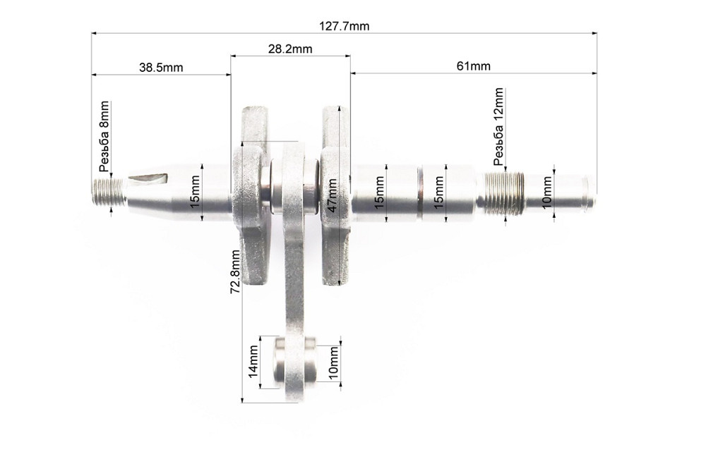 Колінвал, палець 10mm MS-180 + підшипник Бершадь - изображение 2