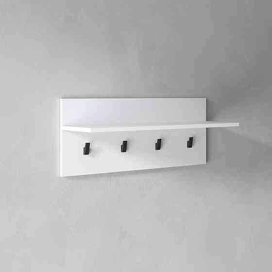 Вешалка настенная VAYS для одежды на 4 крючка с полкой M-46 Белый Львов