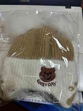 Шапка дитяча зимова з натуральними помпонами песця Бежевий Харків