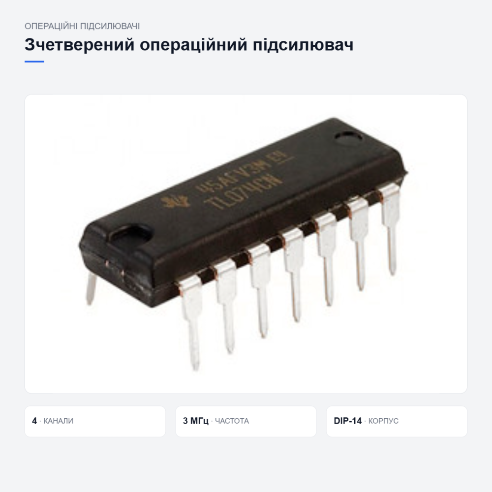 Операційний підсилювач TL074CN Київ - фото 3