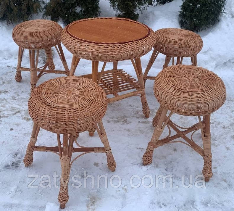 Набор плетеной мебели из лозы  с табуретками Киев - изображение 6