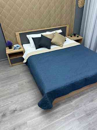 Покрывало двустороннее Decorator Microfiber куб 215x240 см синий с бежевым (85-144) Киев