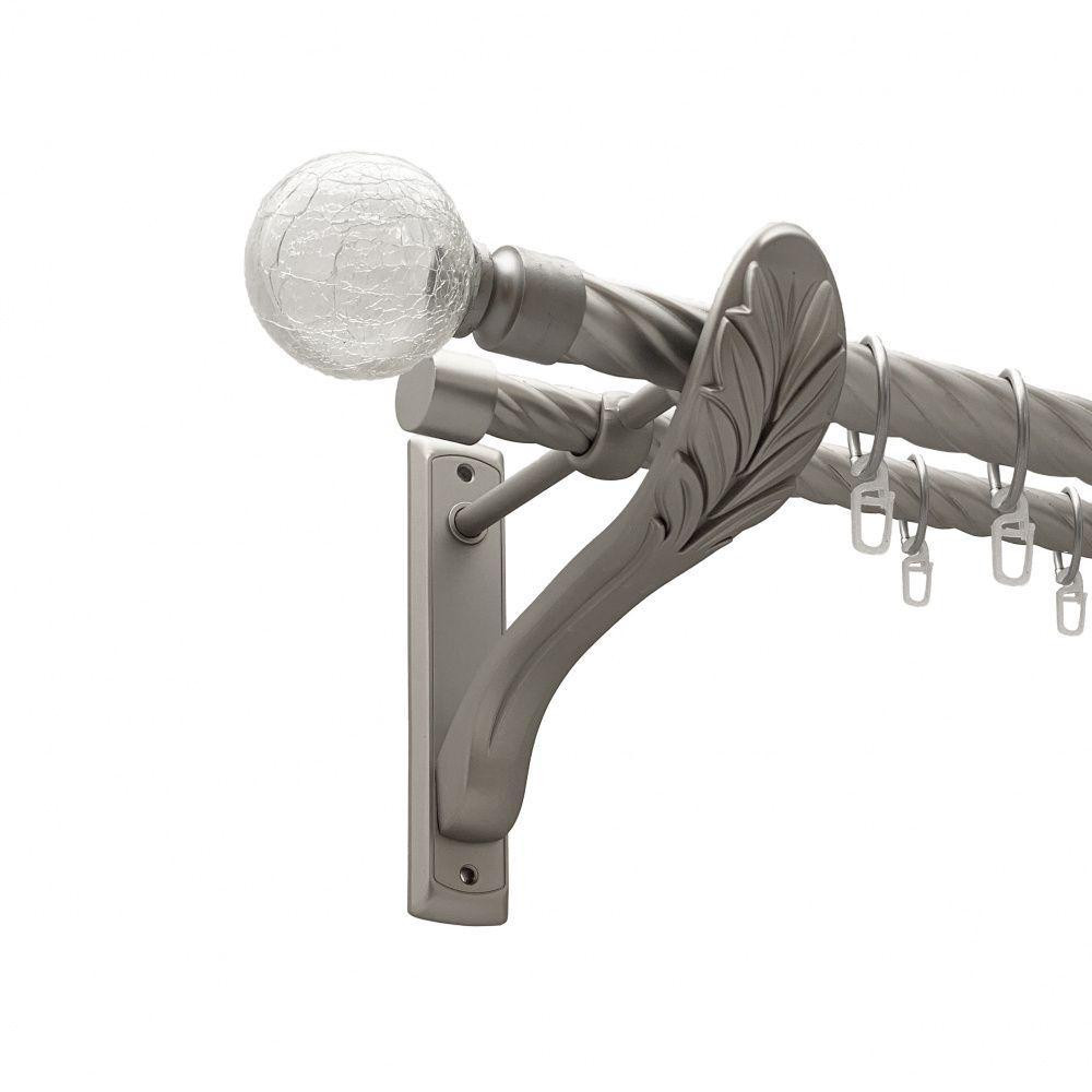 Карниз Orvit Сепія металевий дворядний ретро скручена труба кільце металеве Сатин 25\19 мм 240 см (00-00011533) Львів - фото 1