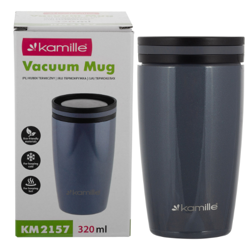 Термочашка 320мл нержавіюча сталь (графіт,синій,сірий) KAMILLE 2157 Житомир - изображение 12