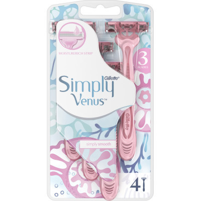 Бритва Gillette Simply Venus 3 4 шт. (7702018465675/8700216143608) Вінниця - фото 2