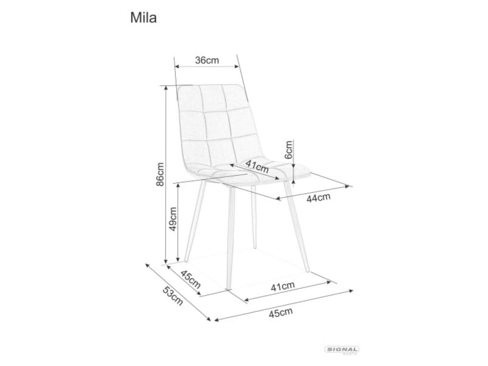 Стілець MILA VELVET чорний каркас/коричневий BL. 48 Днепр - изображение 5