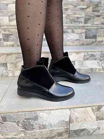 Черевики жіночі ARLETT 3 чорні натуральна кожа осінь-весна висота 9см (2198) Коломыя