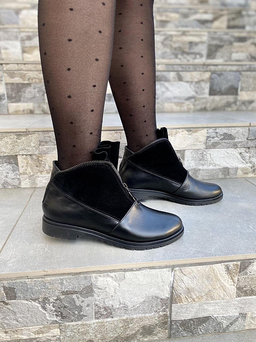 Черевики жіночі ARLETT 3 чорні натуральна кожа осінь-весна висота 9см (2198) Коломыя - изображение 4