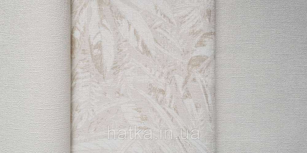 Шпалери вінілові на флізеліні AS creation Amber метрові 1.06Х10 листя гілки бежеві білі із золотистим Київ - фото 4