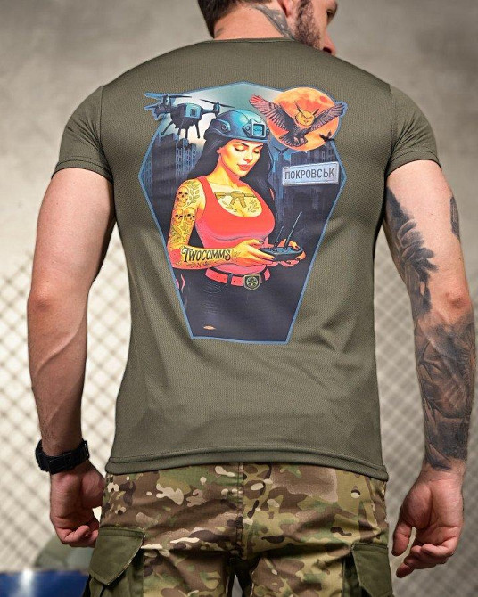 Тактическая потоотводящая футболка Покровськ oliva ПП4680 Одесса - изображение 4