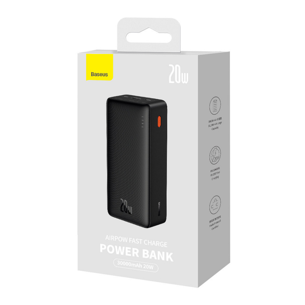 Зовнішній акумулятор Baseus Airpow Fast Charge Power Bank 30000mAh 20W Black Київ - фото 2