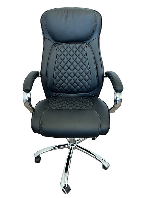 Офисное кресло руководителя Tehforward Lambo PU хром Anyfix Черный Киев - изображение 2