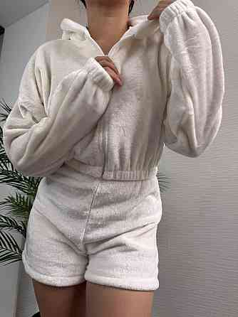 Жіноча тепла повсякденна махрова піжама щільна двостороння махра Одеса