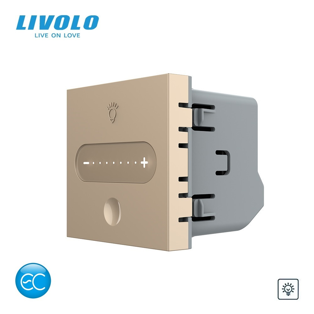 Розумний сенсорний димер LIVOLO, золотий, 2А 230В, без нейтралі, модуль без рамки (VL-FC1DZ2-2AP) Коломия - фото 1
