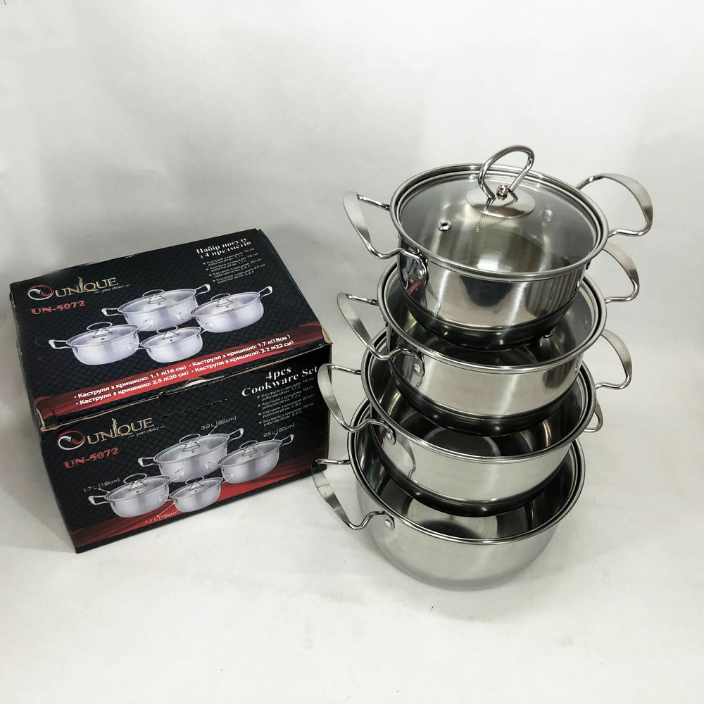 Набор кастрюль-сотейников Unique UN-5072, Набор посуды для любых плит Хороший кастрюль AF-32 Львов - изображение 10
