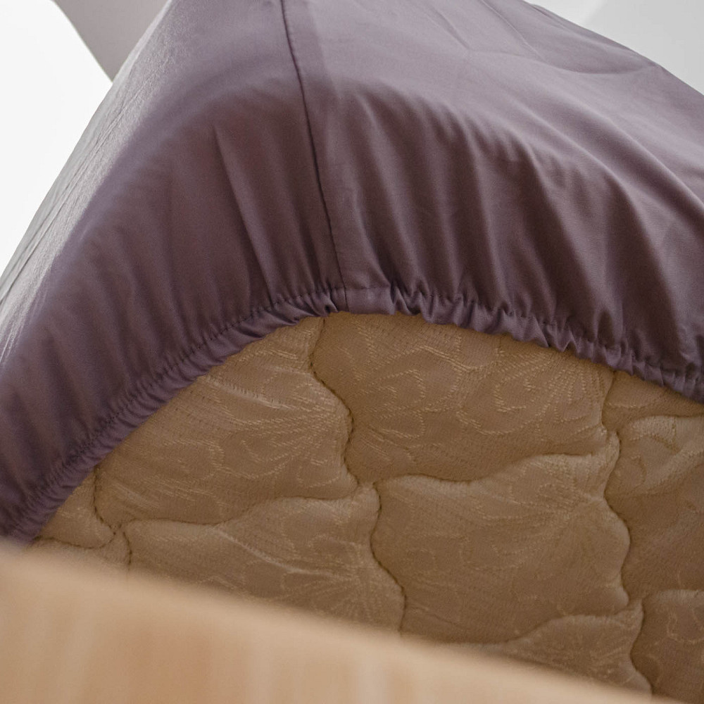 Простирадло на резинці двоспальне сатин 100% бавовна 160х200х35см 125г/м2 (Сірий) Суми - фото 2