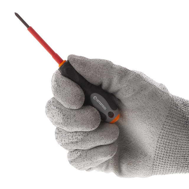 Отвертка крестовая изолированная, PH0, 1000 В, 60 мм INTERTOOL VT-3210 Киев - изображение 5