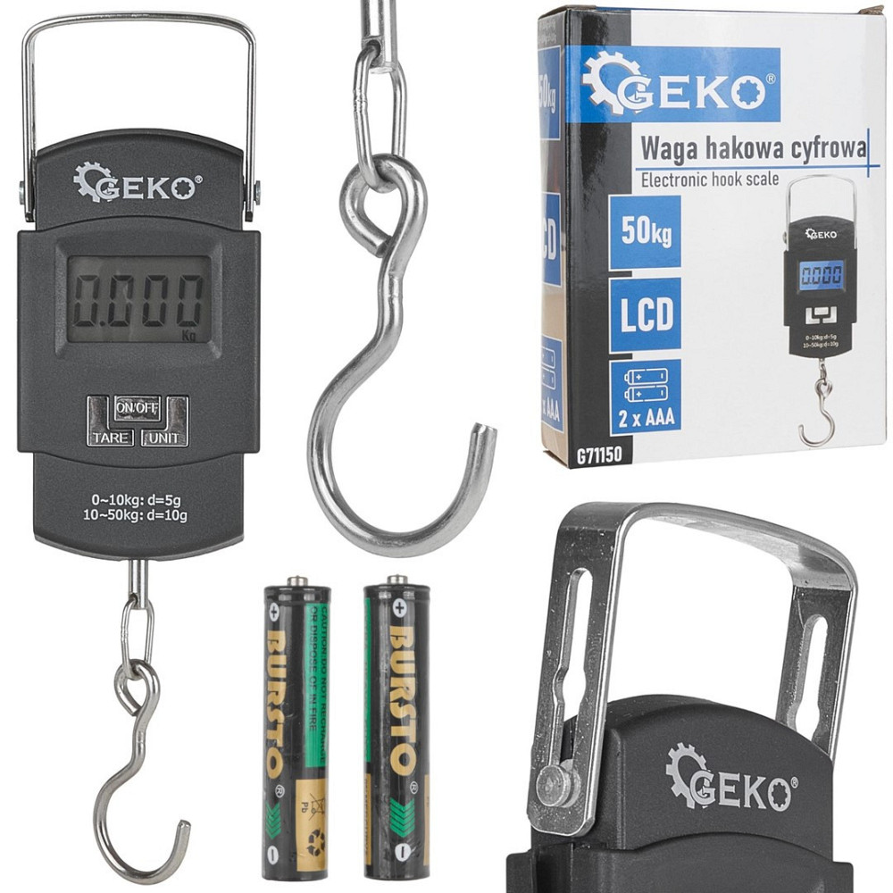 Ручна гакова підвісна вага (кантар) "Geko" цифрова (електронна) до 50 кг Київ - фото 1