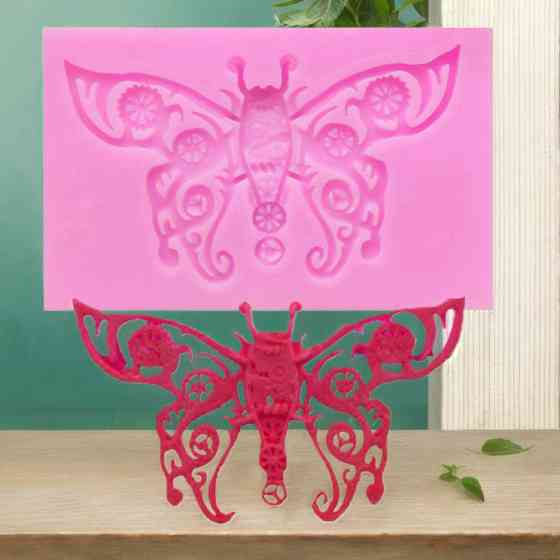 Молд силиконовый Бабочка 78 на 50 мм розовый Киев