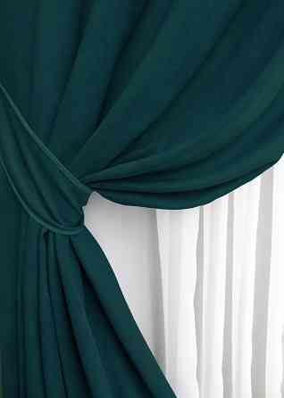 Комплект штор на люверсах VR-Textil Микровелюр Petek № 1494ш 150х270 см 2 шт Изумрудный (37-0211) Киев