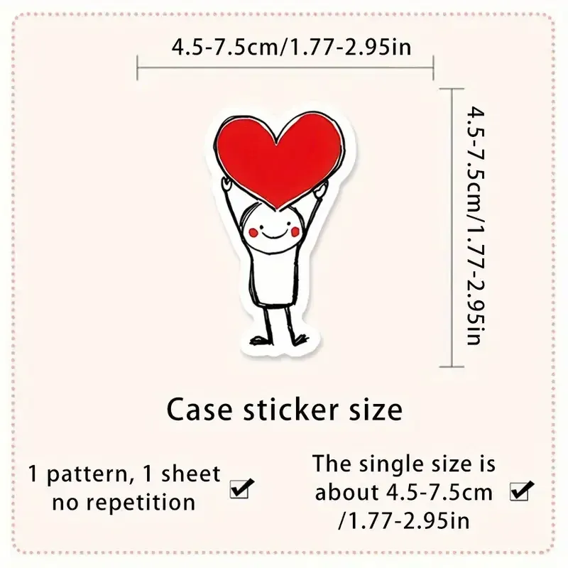 Набор наклеек с сердечками и любовными рисунками – 50 шт. Киев - изображение 5