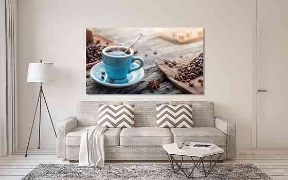 Картина холст в гостиную / спальню  Чашка кави   MLP_287 70x140 см Киев