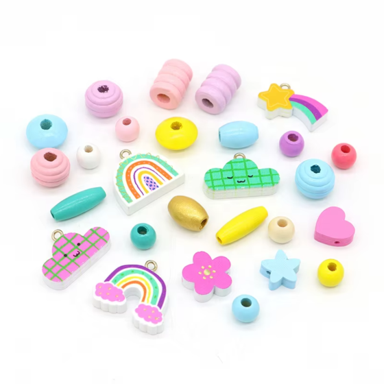 Набір для творчості та створення браслетів, прикрас з намистин дитячий "Веселка" подарунок для дівчаток 6-12 років Кам'янець-Подільський