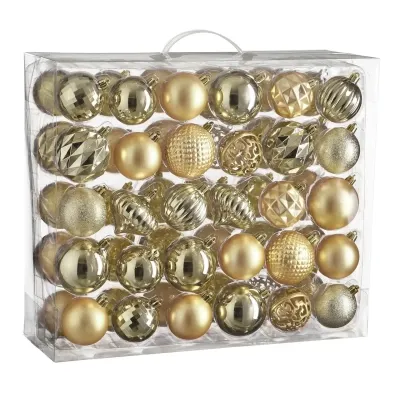 Ялинкова іграшка House Of Seasons Кульки і прикраси Пластик 60 шт D7 см D6 см Шампань (8720967923748) Вінниця - фото 1
