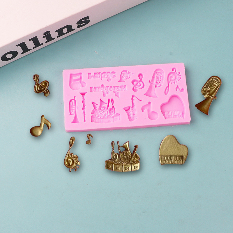 Молд силиконовый Музыкальные инструменты 110 на 56 мм розовый Киев - изображение 6