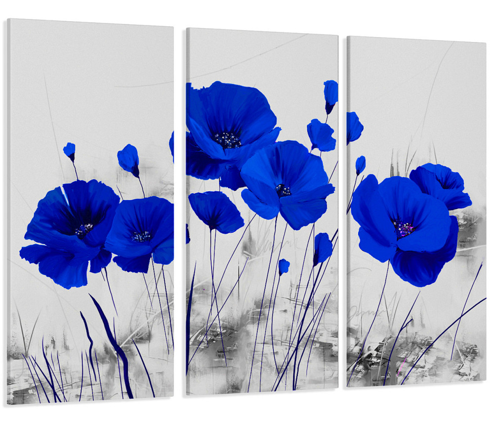 Модульная картина Цветы Синие Маки Art-139_XXL 70x130 см Киев - изображение 1