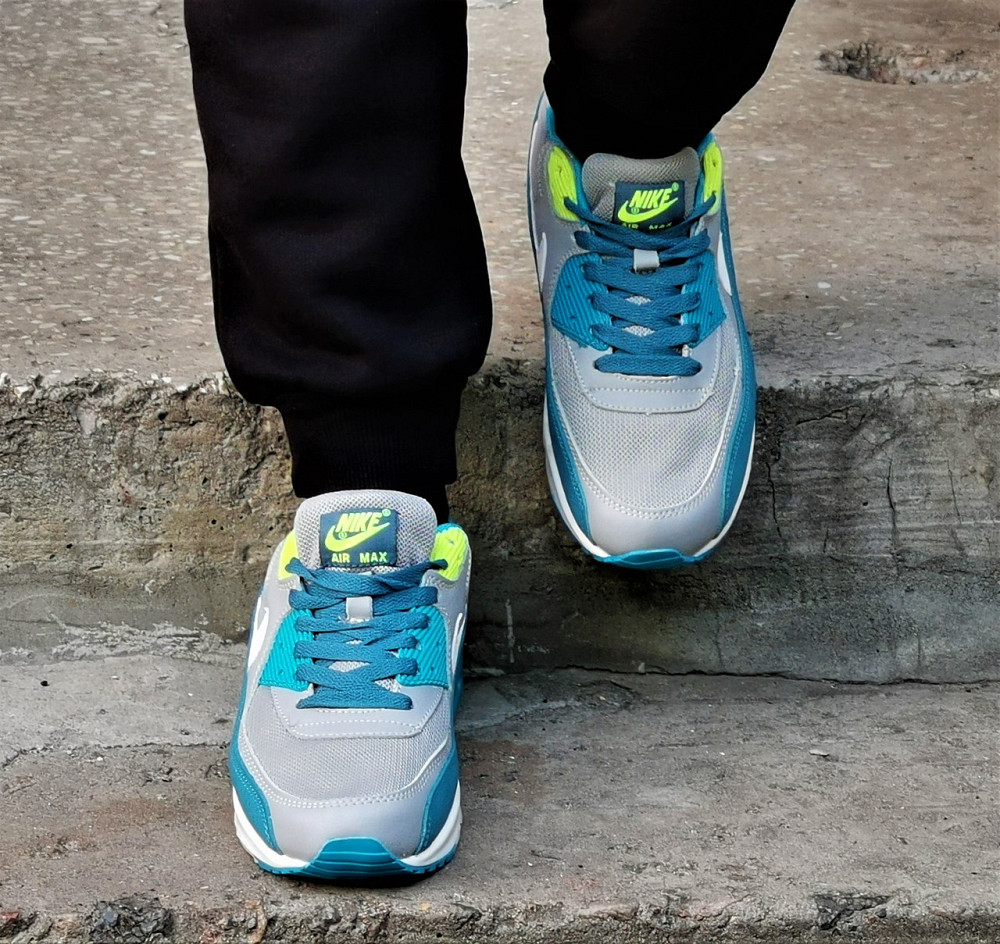 Чоловічі Сірі Кросівки Nike Air Max 90 Сині Найк (розміри: 42,43,44,45,46) Відеовідвідвід Дніпро - фото 8