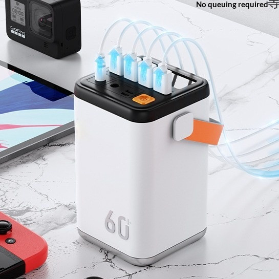 Повербанк O2 Project P YT-2430 45W 60000 mAh с быстрой зарядкой, фонариком и цветным дисплеем (Черный) Киев - изображение 4