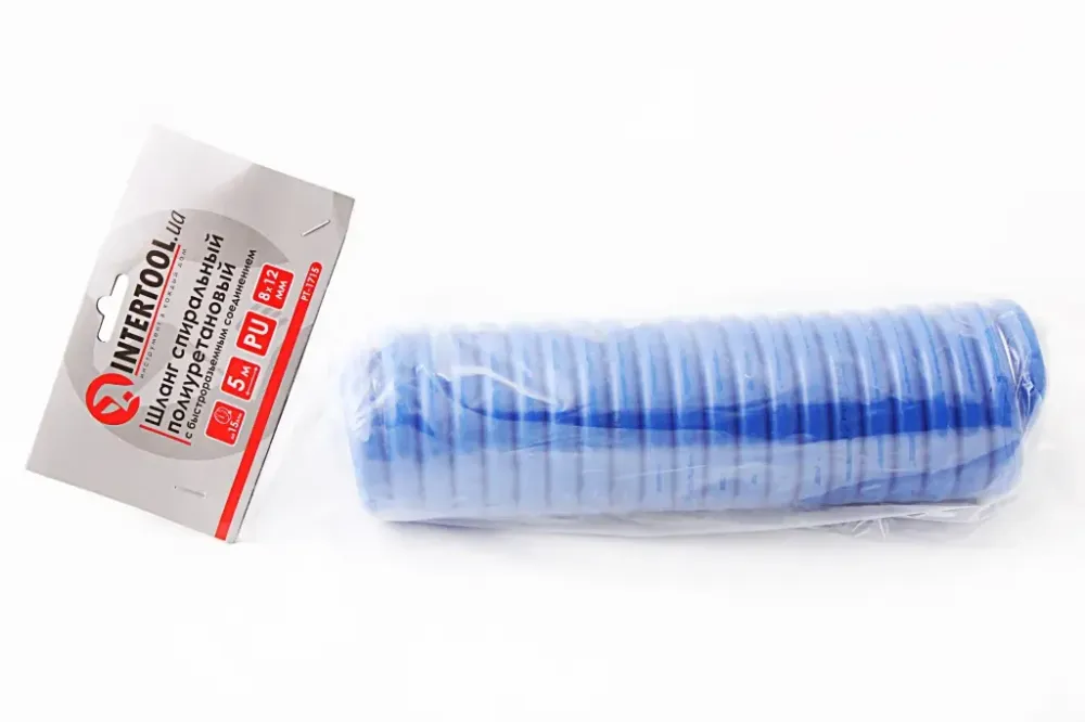 Шланг подкачки спиральный полиуретан 8.0*12мм Intertool Storm 15атм  5м Винница - изображение 1