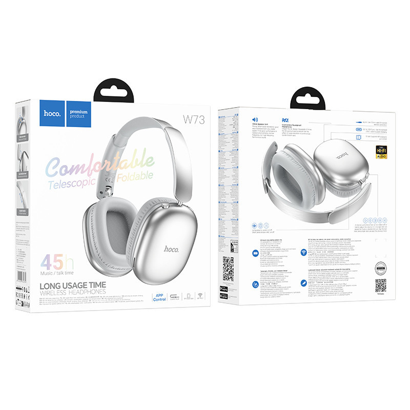 Бездротові накладні навушники HOCO W73 Graceful BT headphones(App) Silver Одеса - фото 2
