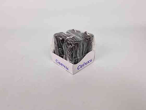 Цветная Цилиндр парафиновая свеча (40/80) ЧЕРНАЯ крашеная  внутри белая (4 шт) Харьков