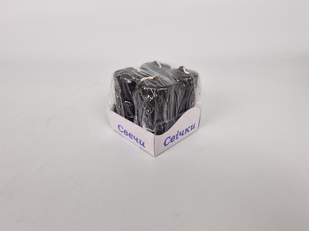 Кольорова Циліндр парафінова свічка (40/80) Чорна фарбована всередині біла (4 шт.) Харків - фото 1