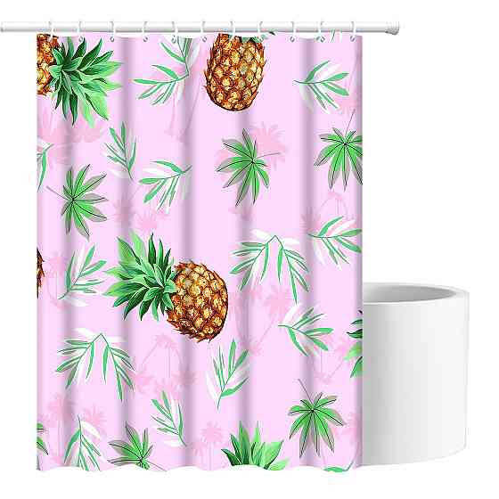 Шторка для ванны из полиэстера водонепроницаемая Bathlux 180x180 см с кольцами, занавеска для ванной комнаты Каменец-Подольский