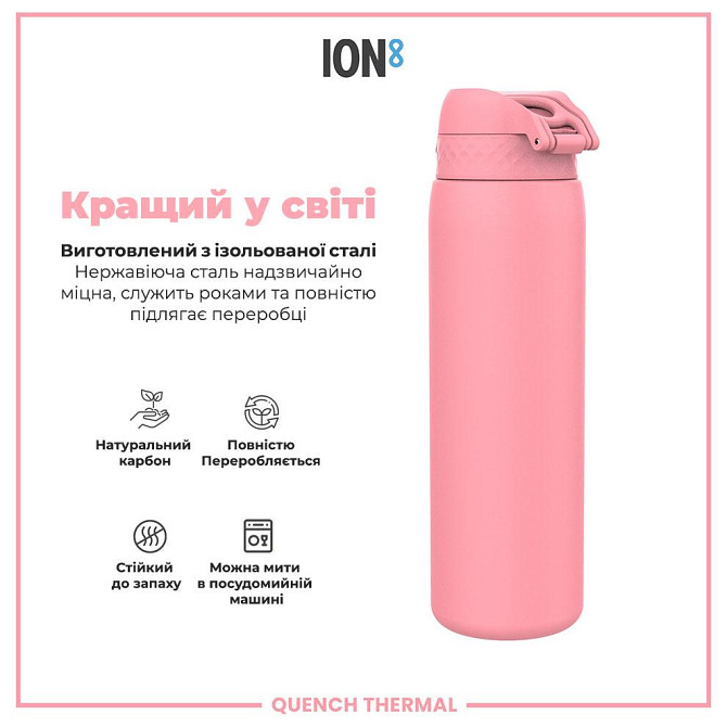 Пляшка для води металева вакуумна ION8 920 мл. Vacuum Insulated, Rose Bloom Кам'янське - фото 6