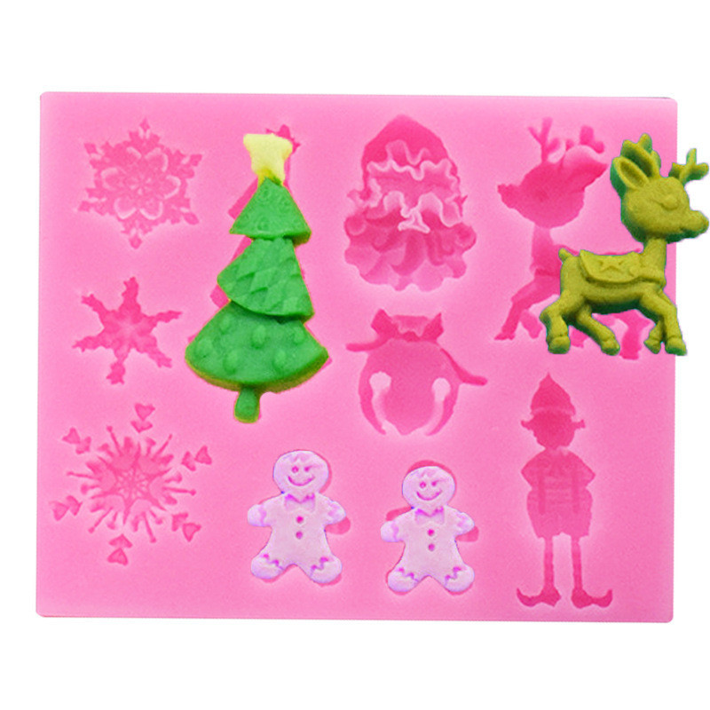 Молд силіконовий новорічний 77 на 65 мм рожевий Київ - фото 8