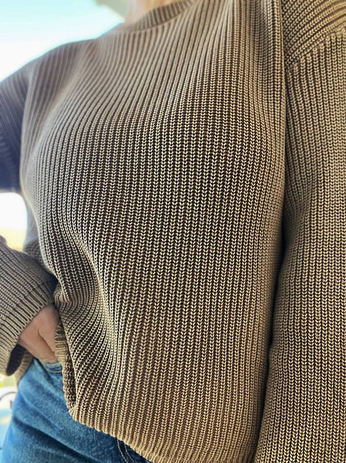 Светр жіночий A-N 875 варка в'язка оверсайз one size, шоколад, one size Київ - фото 2