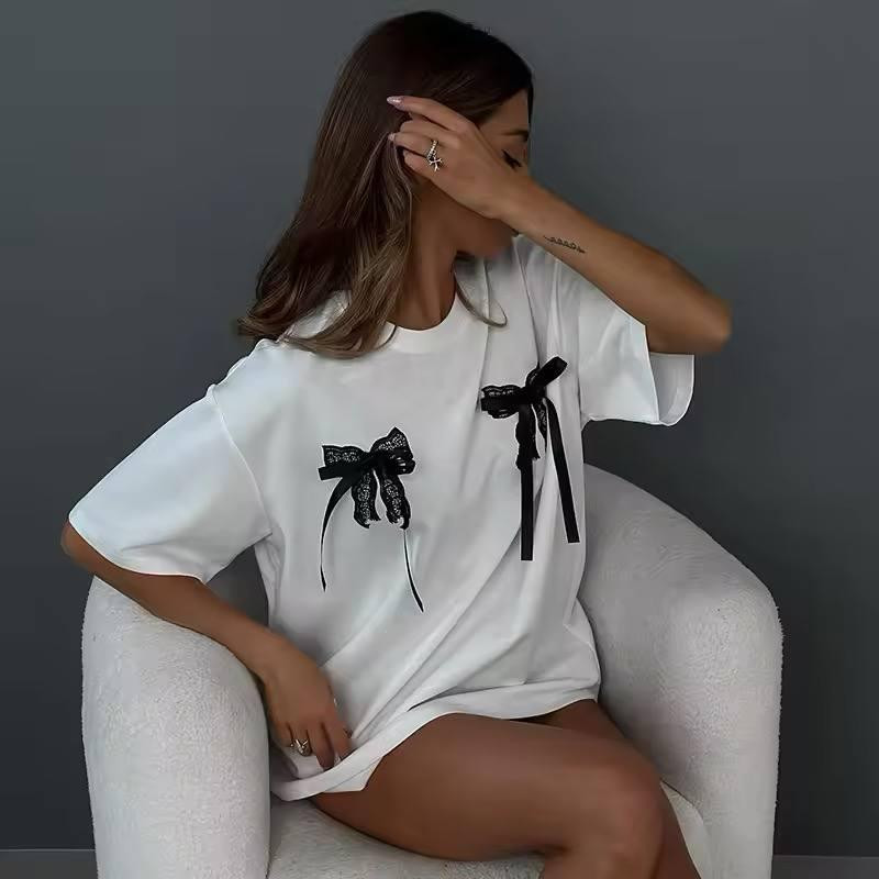 Жіноча м'яка та стильна футболка з бантом турецький кулір Одеса - фото 5