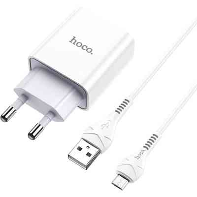 Зарядний пристрій HOCO C81A Asombroso USB + cable Micro 5P 10.5W White (6931474727954) Вінниця