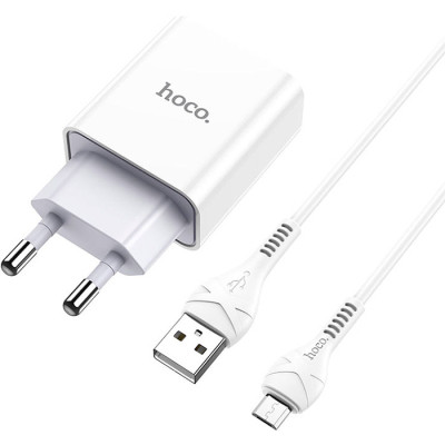 Зарядний пристрій HOCO C81A Asombroso USB + cable Micro 5P 10.5W White (6931474727954) Вінниця - фото 2