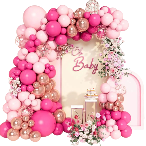 Набір повітряних куль, рожеві, прикраса для урочистості: дня народження, весілля, вечірки Кам'янець-Подільський