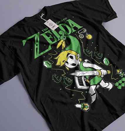 Футболка для мальчика аниме Легенд Зелда Линк То оверсайз (рост от 165 до 180 ) Черний AnimeJ1121m Днепр